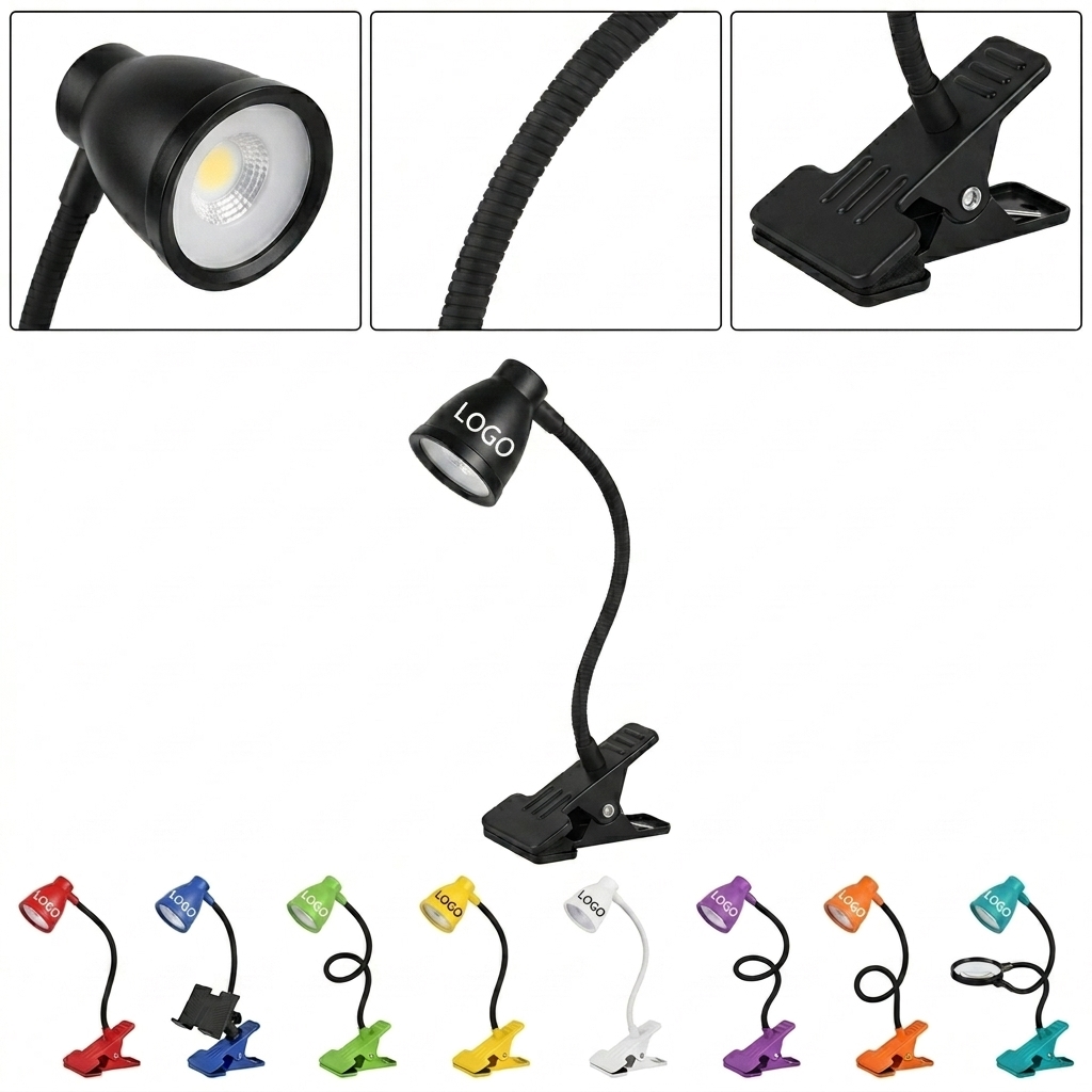Flexible Arm Eye-Care Clip-On Reading Light for Desk and Bedroom