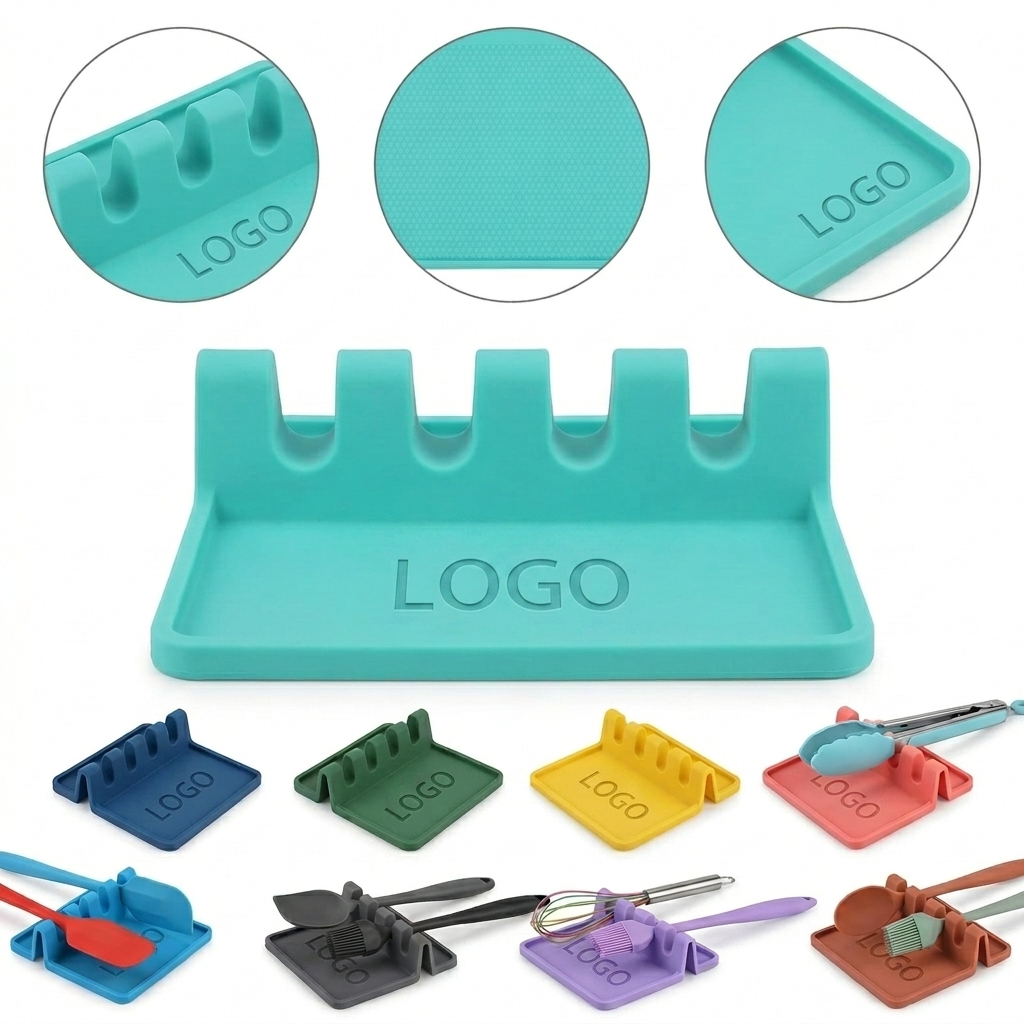 Silicone Spoon and Spatula Holder with Drip-Catching Base