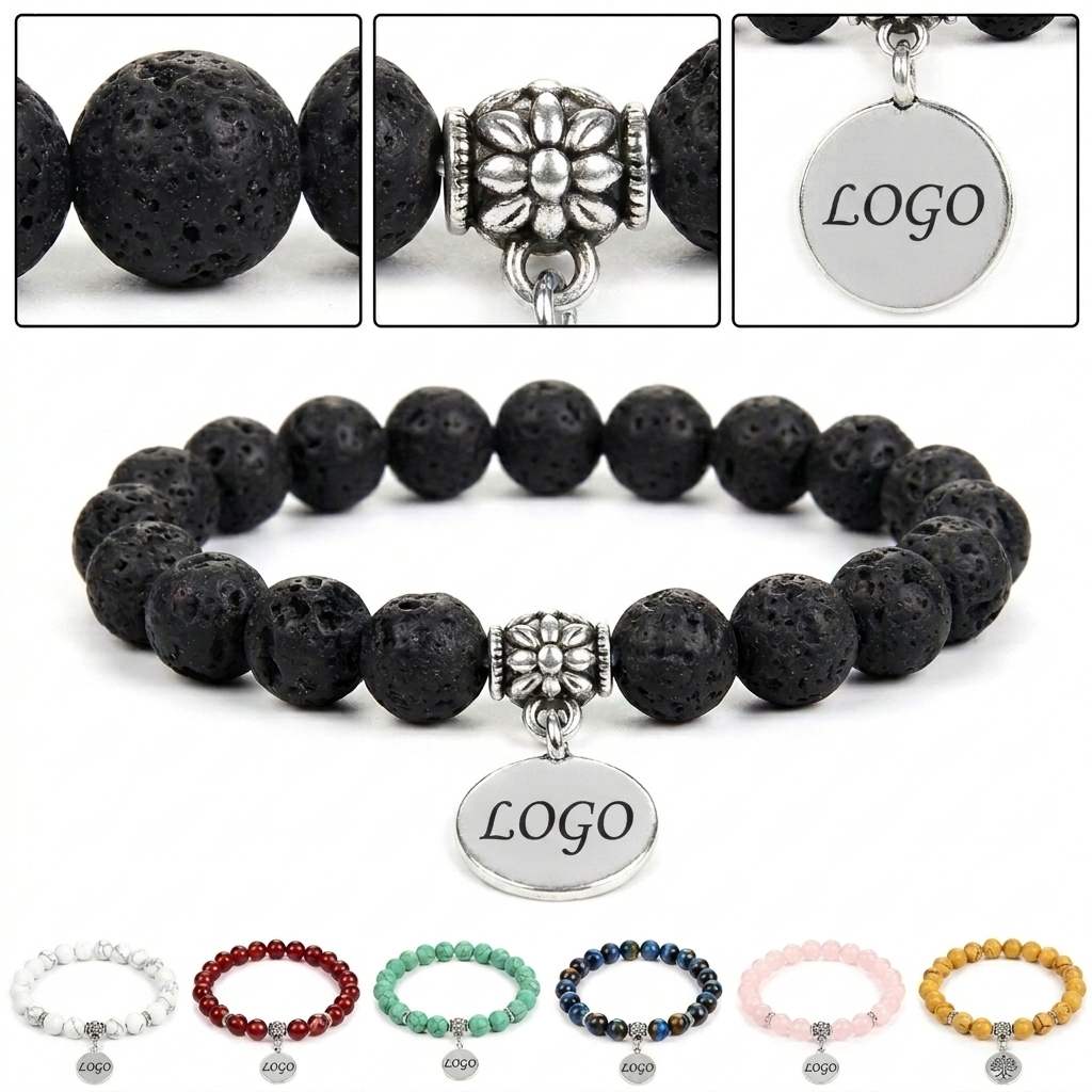 Lightweight Stone & Metal Charm Bracelet for Dating and Parties