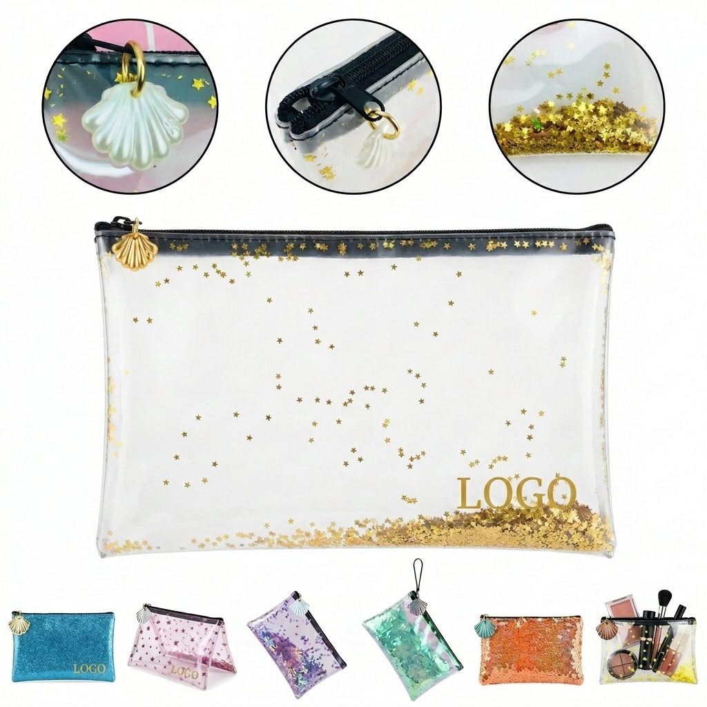 Clear Starry Glitter Cosmetic Pouch