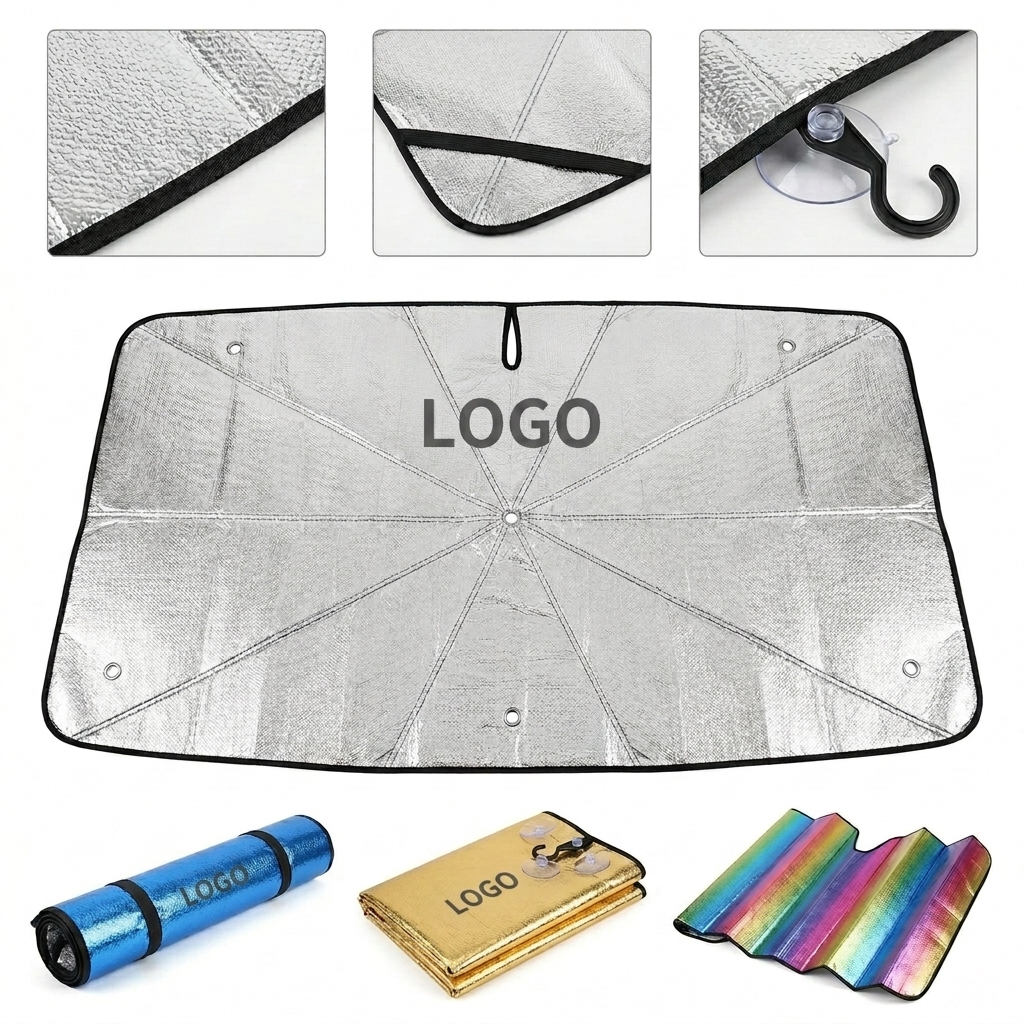 Multi-Color Bubble Foil Car Sunshade Set for Windshield