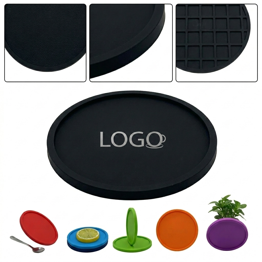 Personalized Bar & Cafe Coaster - Durable, Washable Silicone Branding Item