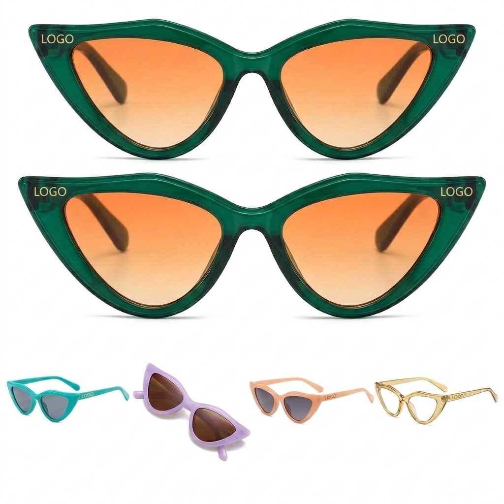 Bold Cat-Eye Polarized Sunglasses with Multi-Color Mirror Lenses
