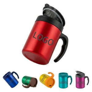 Double-Walled Insulated Stainless Steel Coffee Mug with Spill-Proof Lid