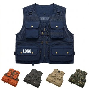 Men's Multi-Pocket Fishing Vest with Detachable Mesh Back Panel