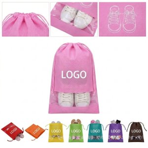 Premium Non-Woven Shoe Storage Bag with Transparent Panel