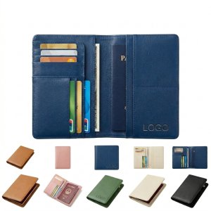 Luxury Faux Leather Travel Passport Case - RFID Protected Organizer for Cards & Boarding Passes