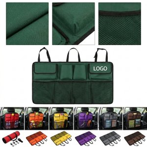 Universal Car Seat Back Protector and Multi-Pocket Storage Organizer