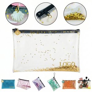 Clear Starry Glitter Cosmetic Pouch