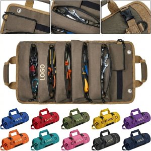 Compact Professional Tool Roll Kit - Oil & Tear Resistant Fabric with Secure Buckles
