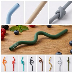Colorful Flexible Silicone Drinking Straws - Soft, Portable & Dishwasher Safe
