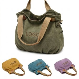 Canvas Snap-Top Tote Bag for Women, Durable Shopper & Work Bag