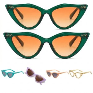 Bold Cat-Eye Polarized Sunglasses with Multi-Color Mirror Lenses